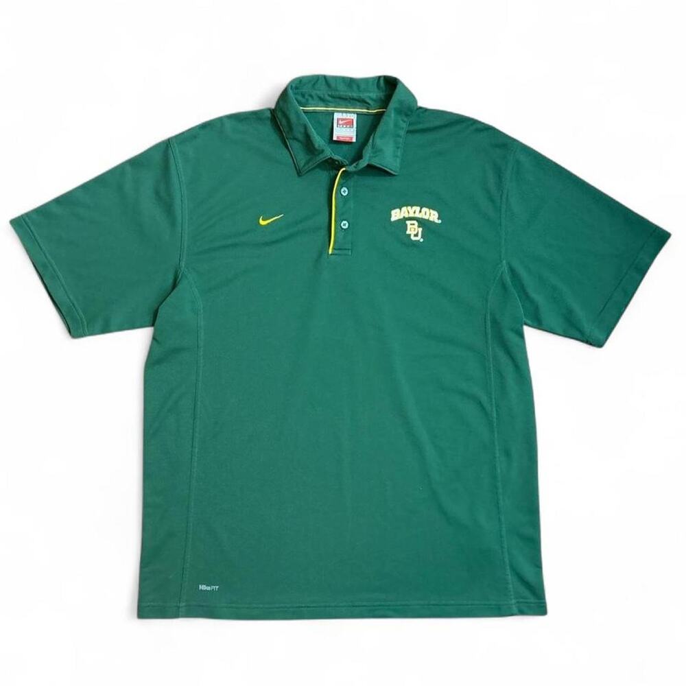 Vintage Nike Team Men’s Baylor University Bears Green Polo Shirt Size XL